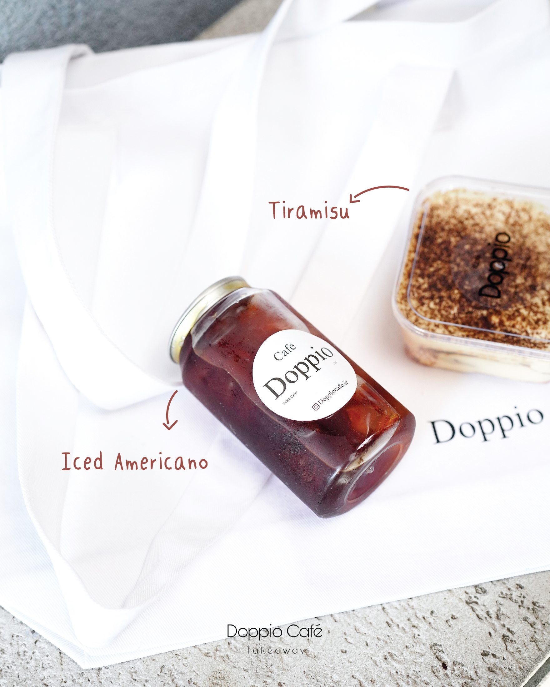 A Doppio dessert and drink